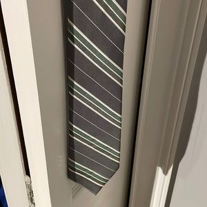 Grey and Green Croft and Barrow Striped Tie